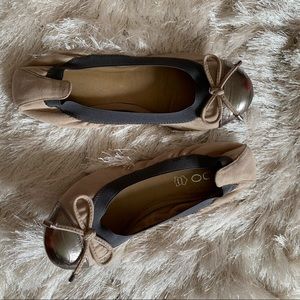 Aldo Rose& Gray Scrunch Elastic Ballet Flat